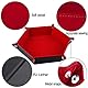 SIQUK Würfelteller, Klapp Hexagon PU Leder und Burgund SAMT Würfelbretter für Dungeons and Dragons RPG Würfel Gaming D & D und Andere Tischspiele