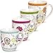matches21 Filizanki do kawy kolorowe kwiaty pomaranczowy zielony fioletowy niebieski porcelana zestaw 4-10 cm / 350 ml