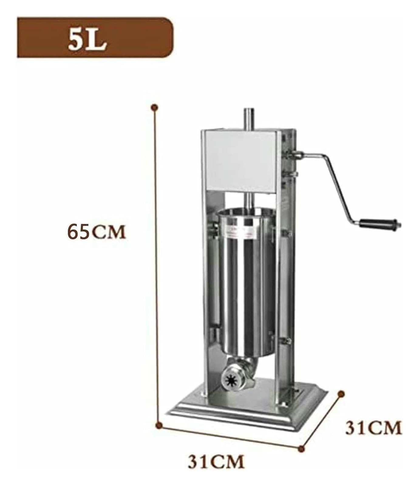 Macchina manuale per salsicce verticale (5 l, 65 x 31 x 31 cm), perfetta per barbecue a casa e feste, durevole, facile da usare, ideale per gli amanti della carne