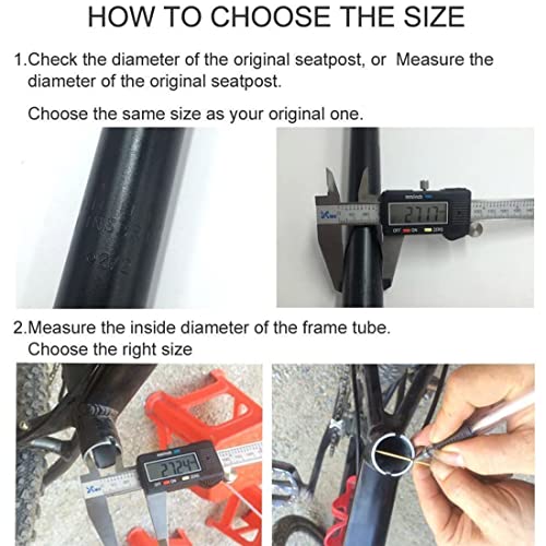 27.2 Seatpost 400Mm Liteone Mtb Seat Post With 28.6Mm 30.9Mm 31.6Mm Seatpost Shim Suitable For Mountain Bike Road Bicycle Mtn Bmx ( Include 3 Tube Adapters 15Mm Setback ) #TOP4