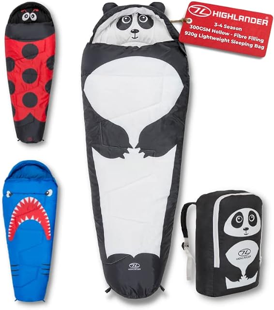 Highlander Kids Creature Sleeping Bag - Mummy Style Junior Bags for Summer Camping or Sleepovers