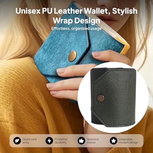 Cash Wrap Wallet with Clasp Organizer Lightweight Fashion Handy Purse Bands Leather Money Clip Holder for Business Trip Shopping Men Women for Bills, Slim Pocket Money, Army Green3