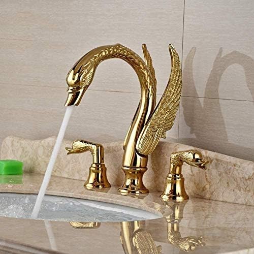 Robinet cygne en cuivre massif doré, l'élégance du luxe pour votre salle de bain