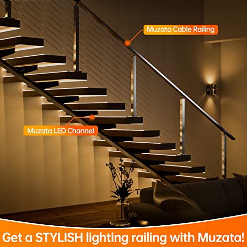 Muzata 10Pack 3.3Ft/1M V-Shape Led Channel System With Milky White Cover Lens, Silver Aluminum Extrusion Profile Housing Track For Strip Tape Lights V1Sw 1M Ww,Lv1 Lw1 #TOP6
