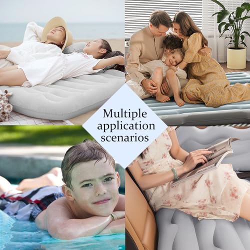 BOPLIFE Colchão inflável para carro – Colchão de acampamento engrossado com bomba inflável, cama de