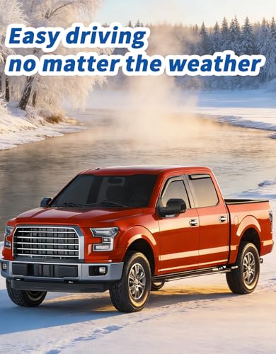 Image of Tape-on Rain Guards Fit for Ford F150 SuperCrew SVT Raptor 2009-2014 Extra-Thick Window Rain Guard Window Deflectors Window Vent Visors Truck Vent Shades Exterior Car Accessories-4PCS