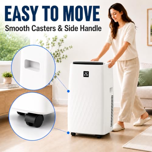 Image of 14000 BTU Portable Air Conditioners, 4-in-1 AC Unit with Cooling, Fan, Dehumidifier and Sleep Modes, for Rooms Up to 750 Sq.Ft, Remote Control, 24H Timer, Window Kit for Bedroom Apartment Dorm