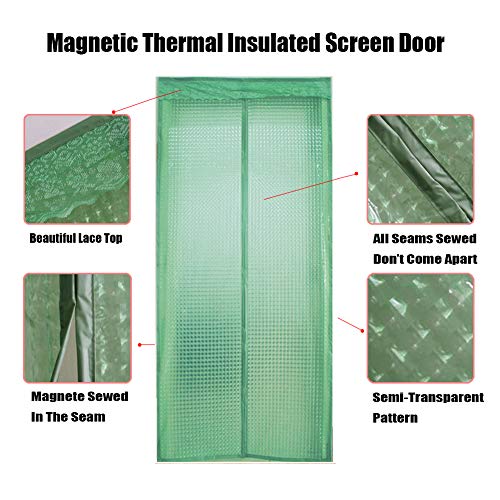 Liveinu Upgraded Magnetic Thermal Insulated Door Curtain For Air Conditioner Room Magnetic Screen Door With Thermal And Insulated Energy Loss Reduce Noise Square 35X78 Inch White #TOP1