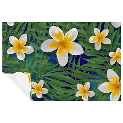Couverture douce chaude plaid feuilles tropicales lit camping