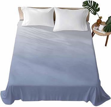 Top Sheet Queen Bedding Flat Sheet Only, Ombre Art Color Gradient Microfiber Bed Sheets Soft Breathable Bedding Flat Sheets, Minimalist Hotel Luxury Top Sheets