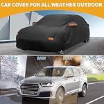 Car Cover Waterproof All Weather Sun Rain Protection Full Exterior Cover for Tesla Model 3 Black with Left Side Zippers