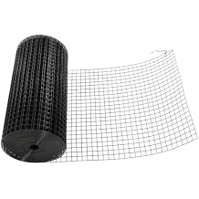 Hardware Cloth 24 in x 100 ft 1 in, Chicken Wire Fence 16 Gauge, Galvanized Welded Cage Wire Mesh Roll for Chicken Coop, Screen mesh, Rabbit Fence and Poultry Enclosures Black