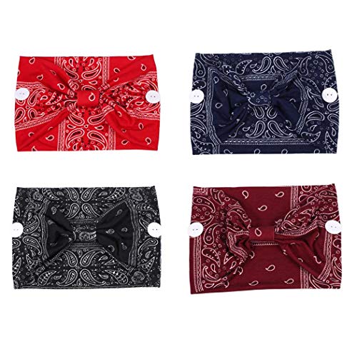 Bohend Boho Headbands Wide Knotted Hair Bands Fashion Printing Bandeau Travel Stretchy Cotton Headband Sport Yoga Hair Accessories For Women And Girls (C) #TOP1