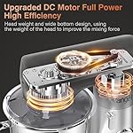 Mini Angel Stand Mixer,10-Speed 5QT Kitchen Electric Mixer,Tilt-Head Food Mixer with Dough Hook, Wire Whisk, Flat Beater, Stainless Steel Bowl (Silver) - Image 2