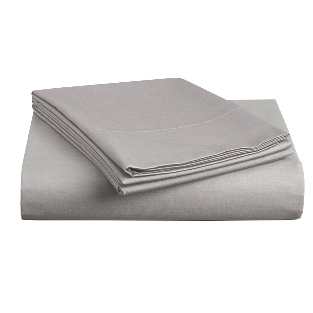 BedDecor Queen 600TC Wonderful 100% Egyptian Cotton 3PCs Duvet Set,Silver Grey