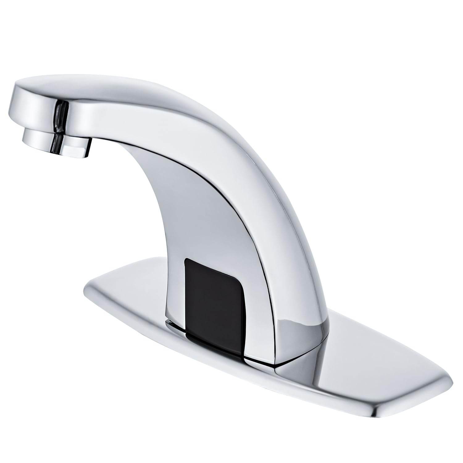 Photo 1 of Luxice Touchless Bathroom Sink Faucet Automatic Motion Sensor Hands Free Commercial Faucets Chrome with Hot & Cold Temperature Mixing Valve Battery Operated