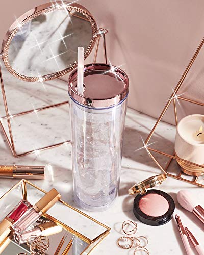 Maars Skinny Acrylic Tumbler With Lid And Straw | 18Oz Premium Insulated Double Wall Plastic Reusable Cups - Clear, 2 Pack #TOP6