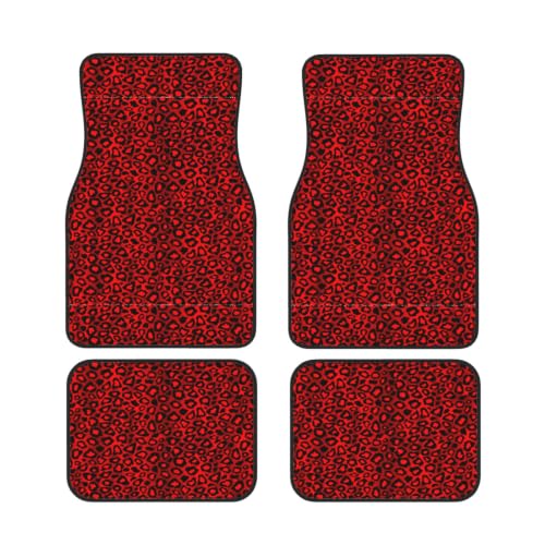 Alfombrillas de coche leopardo rojo para renovar el interior del vehículo