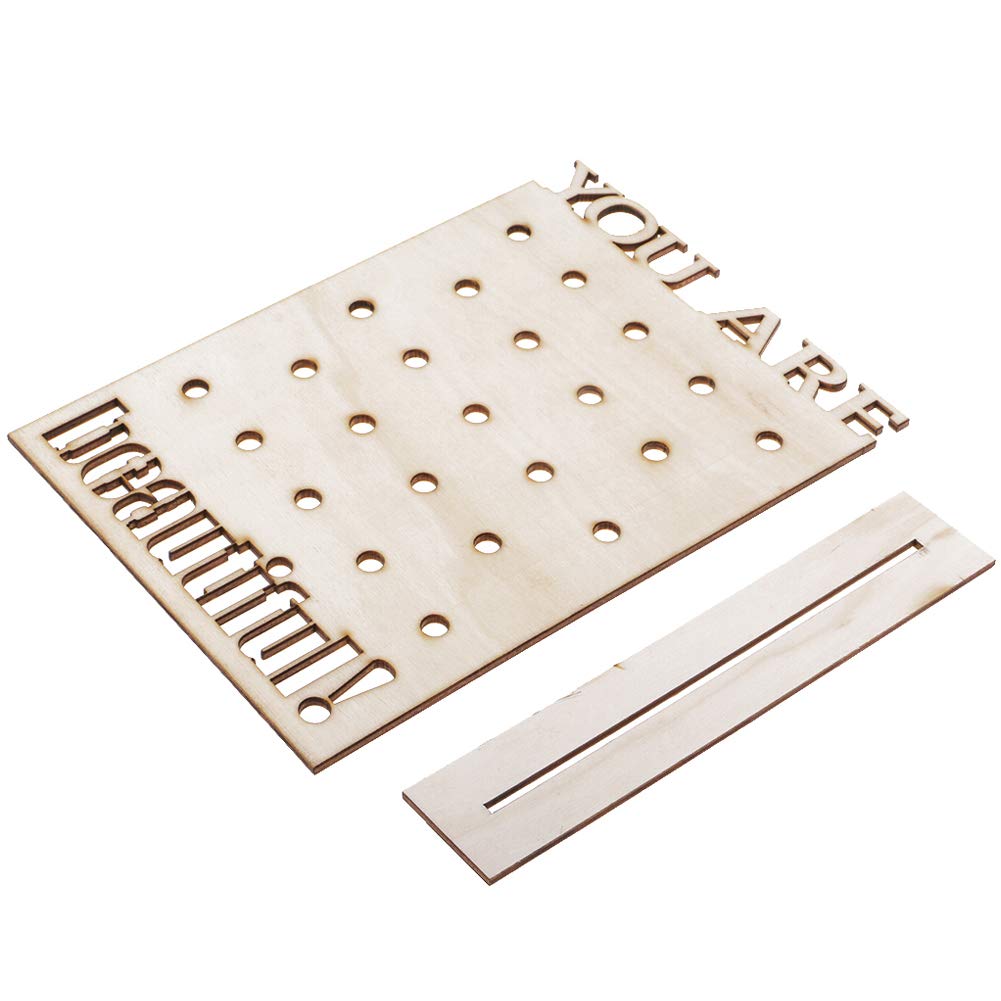 Expositor Rectangular de Madera con 23 Agujeros para Pendientes, 14 x 19,5 cm, Organizador