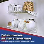 SafeRacks Wall Shelves - 2 Pk 12"x36" Wall Mountable Shelving Unit for Pantry or Utility, Heavy Duty Shelves w/ 4 Accessory Hooks, 300lbs Capacity, White - Image 5