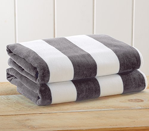 2-Pack Plush, 100% Cotton Velour Beach Towels by Great Bay Home