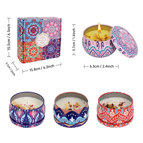 XTDMJ geurkaarsen cadeaus voor vrouwen, 4 stuks natuurlijke sojawas aromatherapie kaarsenset, geurkaars voor stressvermindering, ontspanning van het lichaam, Kerstmis, verjaardag, badkamer, yoga - Afbeelding 3