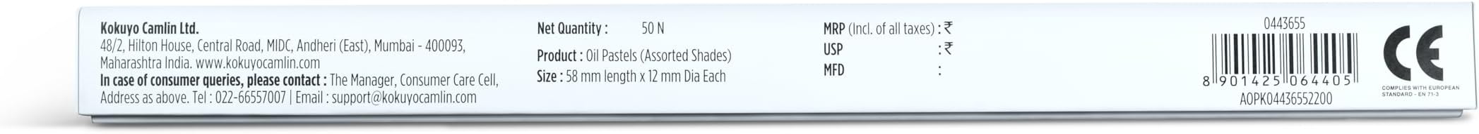 Camlin Kokuyo Supreme Oil Pastel Set - 50 Shades (Multicolor)