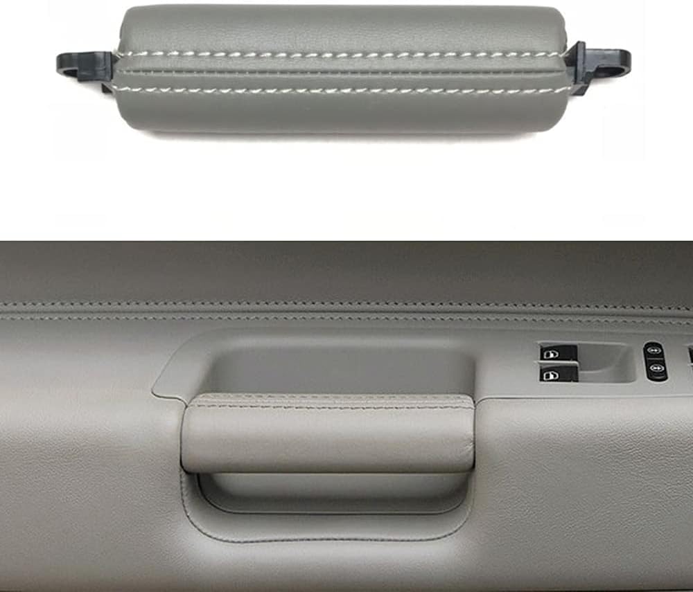 Car Interior Driver Door Leather Pull Handle Replacement for Volkswagen Touareg 2003-2010 (Gray)