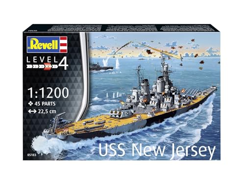 Revell 05183 Battleship USS New Jersey 1:1200 Scale Unbuilt/Unpainted Plastic Model Kit, "Moulded Color", miniature - Image 2