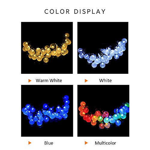 yeacher Globo Solar String Lights 20 LED 16.4Ft 8 Modos de Iluminação IP65 Resistente à Água Aliment