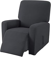 EBETA Jacquard Armchair Cover, Elastic Hoods for Armchair, Elastic Recliner Cover (Dark Grey)