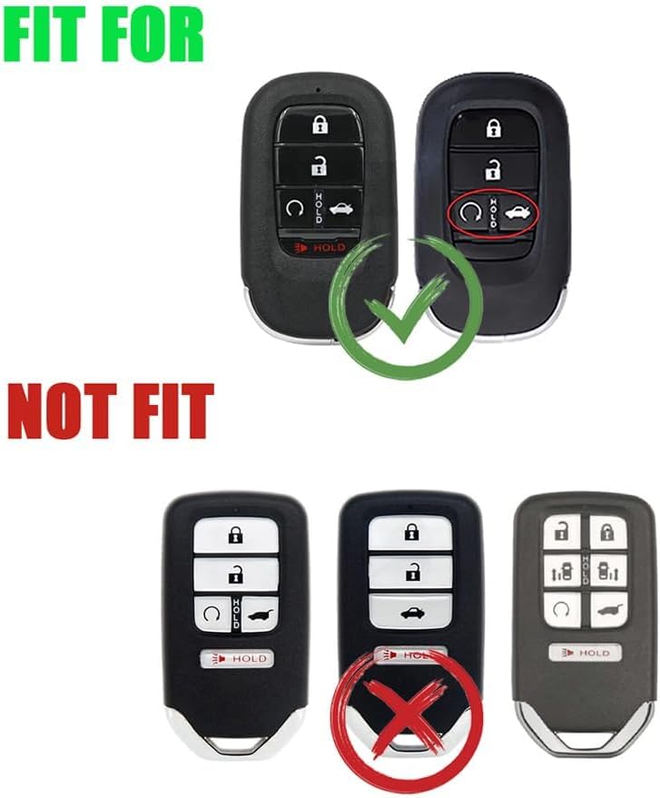 Zinc Alloy Car Key Fob Case Cover Holder Shell Compatible for Honda Accord CRV Civic Hatchback Pilot HRV 2022-2023(Multicolor)