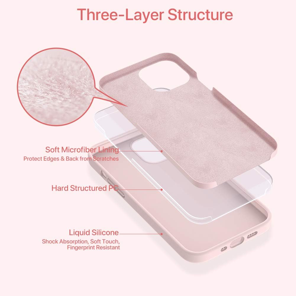 Miracase Compatible with iPhone 13 Mini Case 5.4 inch(2021),Soft Liquid Silicone Gel Rubber Full Body Protection Shockproof Cover Case (Hot Pink)