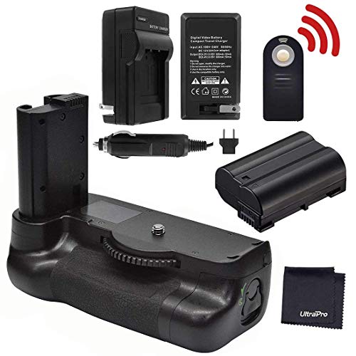 Battery Grip Bundle for Nikon D7500: Includes MB-D18 Replacement Grip, EN-EL15 Long-Life Battery