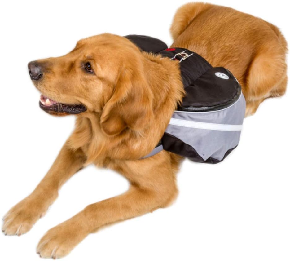 Saddle Bag Dog Backpack,Adjustable Dog Backpack Harness,Dog Pack,Gray,L