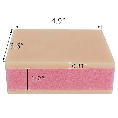 Miniatura 5 de Esponja de silicona para inyección de piel humana, modelo de entrenamiento, práctica de estudiante de enfermera, no incluye jeringa