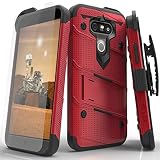 LG G5 Case, Zizo [Bolt Series] with Free [LG G5 Screen Protector Clear] Kickstand [12 ft. Military Grade Drop Tested] Holster Belt Clip - LG G5