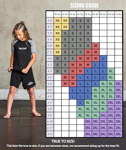 Elite Sports Kids Jiu Jitsu BJJ Rash Guard, Short Half Sleeve Compression Shirt for Youth Boys Girls Sports Nogi Training4