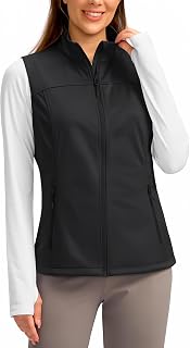 Soothfeel Women's Windproof Vest with 4 Pockets, Lightweight Water-Resistant Hiking Jacket