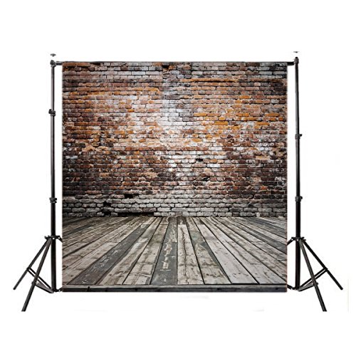 Lb 8X8Ft Vintage Brick Wall Backdrop Vinyl Rustic Wood Floor Backdrops For Photography For Kids Baby Shower Bithday Party Event Portrait Photo Booth Studio Props #TOP2