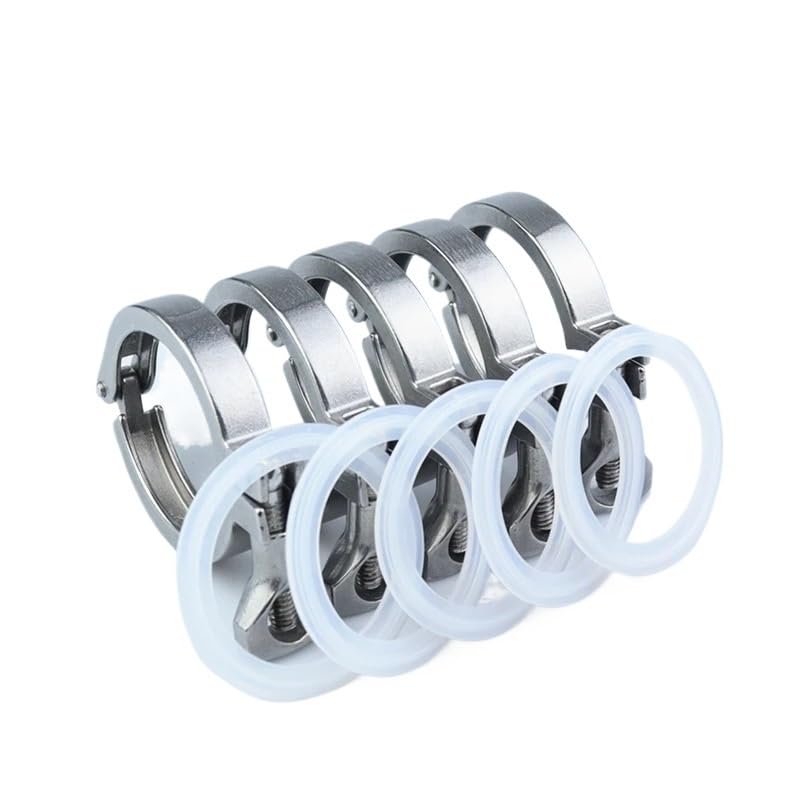 0.5 "1.5" 2" 3" 4" 50.5mm25.4mm34mm64mm91mm119mm In Acciaio Inox Sanitario Tri Morsetto Trifoglio for Ghiera Raccordi for Tubi Homebrew