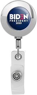 Joe Biden President 2020 Retractable Reel Premium Metal Chrome Badge ID Card Holder Clip