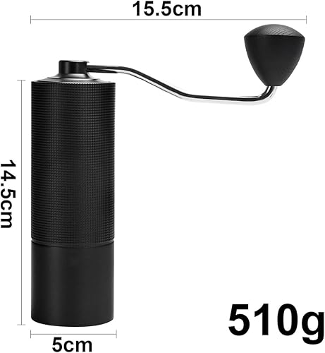 Miniatura 2 de Molinillo de café manual de acero inoxidable S2C Molinillo de café cónico de rebabas, Capacidad 0.71 oz Mano Molinillo de grano de café,