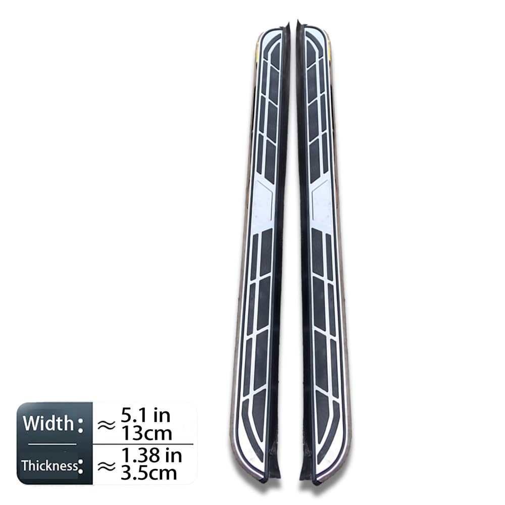 Deski do biegania do Chery TIGGO 4 PRO 2020-2026, 2 szt., aluminiowe stałe stopnie boczne (z uchwytem), zestaw bez wiercenia, zestaw śrub | DIY Project SUV, akcesoria do szyn, srebrne (1 zestaw) (YKX)