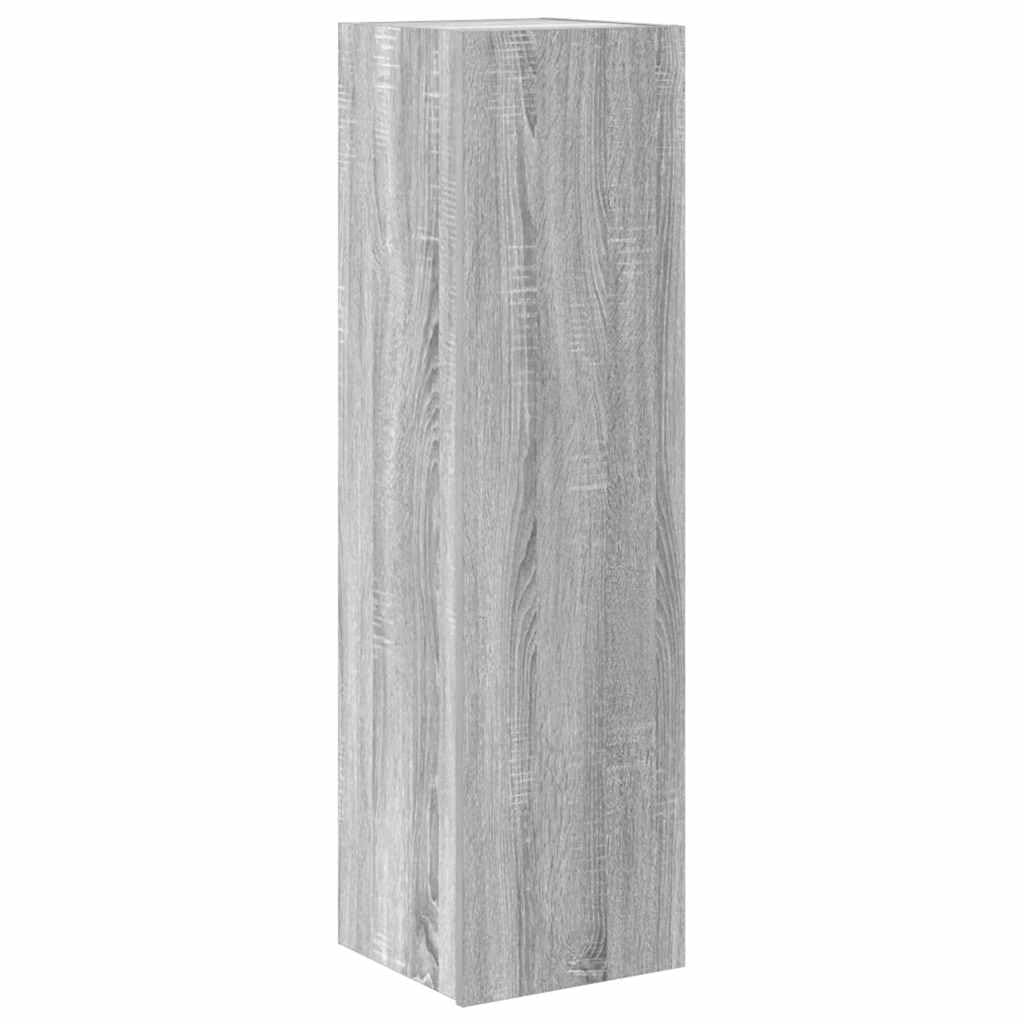 3-TLG. TV-Schrank-Set Grau Sonoma Holzwerkstoff, Wandmontage, Modernes Media-Center für Wohnzimmer, Vielseitige TV-Möbel mit Stauraum