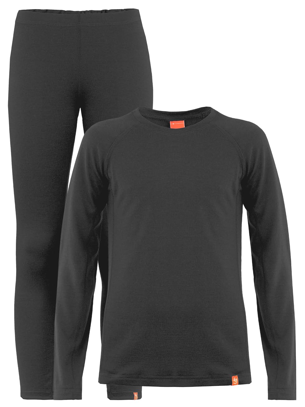 Photo 1 of Wooly Merino Wool Thermal Underwear Set - Kids Black 2T