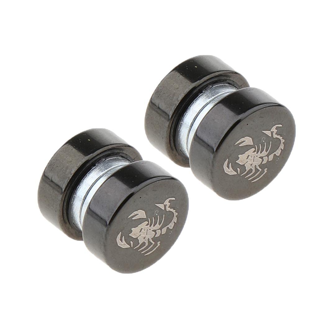 CALANDIS1 Pair Non Piercing Clip on Magnetic Ear Stud Men Fake Earrings Scorpion | Stainless Steel, Magnet | 1 Pair Magnetic Earrings