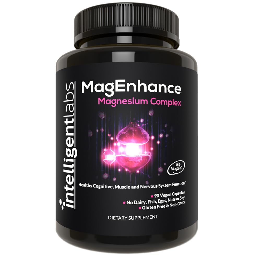 Intelligent LabsMagEnhance Magtein Magnesium Complex Supplement L-Threonate with Magnesium Glycinate and Taurate, 90 Capsules