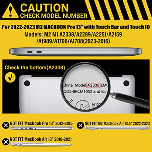 Ibenzer Compatible With 2023 2022 M2 Macbook Pro 13 Inch Case 2021-2016 M1 A2338 A2289 A2251 A2159 A1989 A1706 A1708, Hard Shell Case & Keyboard Cover For Mac Pro 13, Orange, T13Or+1A #TOP1