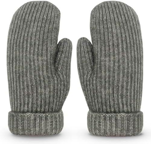 Whiteleopard Men's Winter Gloves Warm Lining Elastic Cuff - Knit Stretchy Cold Weather Warm Knit Thick Gloves Mittens